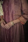 Buy_Swatti Kapoor_Purple Handwoven Chanderi Embroidered Bead Round Geet Zari Striped Kurta 