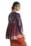 Shop_Swatti Kapoor_Multi Color Handwoven Yarn Dyed Silk Embroidered Bead Round Guleri Kedia Top _Online_at_Aza_Fashions