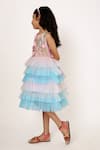 Buy_A Little Fable_Multi Color 100% Polyester Hand Embroidered Flower Glitter Nymph Dress _Online_at_Aza_Fashions