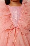 Buy_A Little Fable_Peach 100% Polyester Embroidered Sequin Regalia Gown _Online_at_Aza_Fashions