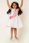 Buy_A Little Fable_White 100% Cotton Embroidered Flower Primrose Dress _at_Aza_Fashions