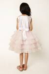 Shop_A Little Fable_White 100% Polyester Lining Morning Glory Embellished Ruffled Tulle Dress _at_Aza_Fashions