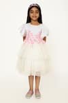 Buy_A Little Fable_White 100% Cotton Embroidery Petunia Bloom 3d Lace Tulle Dress _at_Aza_Fashions