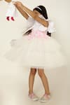 Buy_A Little Fable_White 100% Cotton Embroidery Petunia Bloom 3d Lace Tulle Dress _Online_at_Aza_Fashions