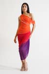 Buy_KEOO_Purple Lycra Embroidery Crystals Asymmetric Tango Ombre Dress _Online_at_Aza_Fashions