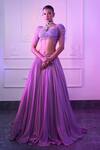 Buy_Damoiselle_Purple Georgette Embroidered Sequin Sweetheart Charm Lehenga Set _at_Aza_Fashions