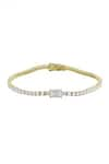 Shop_Mirelle_Yellow Aaa+ Zircon Diamond Solitaire Embellished Tunnis Bracelet _at_Aza_Fashions