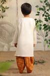 Shop_Cute Couture_Beige Cotton Hand Embroidered Thread Elephant Kurta Set _at_Aza_Fashions