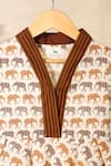 Buy_Cute Couture_Cream Cotton Printed Elephant Asymmetric Kurta And Pant Set 