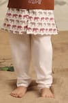 Cute Couture_Brown Cotton Embroidery Elephant Print Kurta Set With Jacket _Online_at_Aza_Fashions