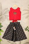 Buy_Cute Couture_Red Cotton Printed Elephant Skirt With Top 