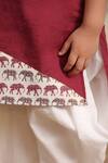 Buy_Cute Couture_Wine Cotton Printed Elephant Side Panelled Kurta And Pant Set _Online_at_Aza_Fashions
