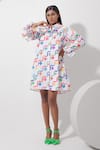 Buy_Pop Sugar_Multi Color 100% Cotton Printed Floral Collar Art Shirt Dress _at_Aza_Fashions