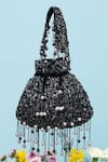 Buy_EENA_Black Pearl And Crystal Embellished Potli Bag _at_Aza_Fashions