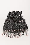 EENA_Black Pearl And Crystal Embellished Potli Bag _Online_at_Aza_Fashions