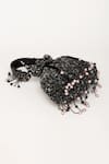 EENA_Black Pearl And Crystal Embellished Potli Bag _at_Aza_Fashions