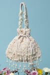 Buy_EENA_Beige Pearl Crystal And Embellished Potli Bag _at_Aza_Fashions