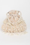 EENA_Beige Pearl Crystal And Embellished Potli Bag _Online_at_Aza_Fashions