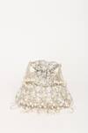 EENA_Silver Pearl Tasseled Crystal Embellished Potli Bag _Online_at_Aza_Fashions