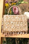 EENA_Gold Sequin Kamari And Beadwork Clutch Bag _Online_at_Aza_Fashions