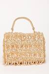 EENA_Gold Sequin Kamari And Beadwork Clutch Bag _at_Aza_Fashions