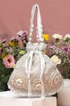 Buy_EENA_White Sequin Nitara Floral Embroidered Potli Bag _at_Aza_Fashions