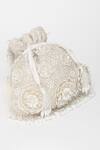 EENA_White Sequin Nitara Floral Embroidered Potli Bag _at_Aza_Fashions