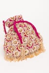 Shop_EENA_Purple Tassels Oishi Floral Motif Work Potli Bag _Online_at_Aza_Fashions