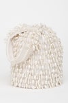 Buy_EENA_White Tassels Oishi Velvet Embroidered Potli Bag 