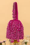 Buy_EENA_Magenta Pearl Veda Nalki Embroidered Bucket Bag _at_Aza_Fashions