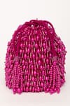 EENA_Magenta Pearl Veda Nalki Embroidered Bucket Bag _Online_at_Aza_Fashions