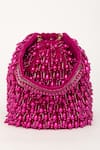 Buy_EENA_Magenta Pearl Veda Nalki Embroidered Bucket Bag _Online_at_Aza_Fashions