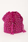 EENA_Magenta Pearl Veda Nalki Embroidered Bucket Bag _at_Aza_Fashions