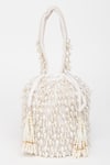 Shop_EENA_White Pearl Veda Nalki And Bead Embroidered Bucket Bag _at_Aza_Fashions