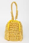 Shop_EENA_Yellow Pearl Veda Nalki And Bead Embroidered Bucket Bag _at_Aza_Fashions