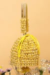 EENA_Yellow Pearl Veda Nalki And Bead Embroidered Bucket Bag _Online_at_Aza_Fashions