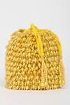 Buy_EENA_Yellow Pearl Veda Nalki And Bead Embroidered Bucket Bag 