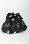 Shop_EENA_Black Mirror Zuri Teardrop Embroidered Potli Bag _at_Aza_Fashions