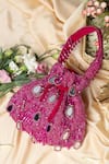 Buy_EENA_Magenta Mirror Zuri Velvet Work Potli Bag _at_Aza_Fashions