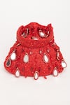 EENA_Red Mirror Zuri Velvet And Pearl Embroidered Potli Bag _Online_at_Aza_Fashions