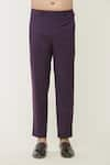 Buy_Gargee Designers_Purple Bandhgala Wool And Pant  Fabric Manipulation & Set 