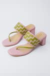 Buy_House of Prisca_Pink Hand Weave Alana Strap Heels _at_Aza_Fashions