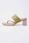 Shop_House of Prisca_Pink Hand Weave Alana Strap Heels _at_Aza_Fashions