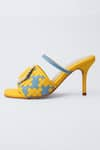 Shop_House of Prisca_Yellow Hand Weave Summer Soleil Vegan Leather Heels _at_Aza_Fashions