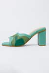 Shop_House of Prisca_Green Wave Vegan Leather Heels _at_Aza_Fashions