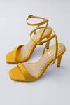 Buy_House of Prisca_Yellow Sol Vegan Leather Heels _at_Aza_Fashions