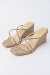 Buy_House of Prisca_Gold Gleam Wedges _at_Aza_Fashions