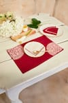 Buy_Inheritance India_Maroon 100% Cotton Block Print Rangoli 4 Pcs Table Mats _at_Aza_Fashions