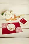 Shop_Inheritance India_Maroon 100% Cotton Block Print Rangoli 4 Pcs Table Mats _Online_at_Aza_Fashions