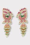 Buy Zaza By Somya Pink Emitting Peacock Kundan Studded Jhumkas Online at Aza Fashions Buy_Zaza By Somya_Pink Emitting Peacock Kundan Studded Jhumkas _Online_at_Aza_Fashions
